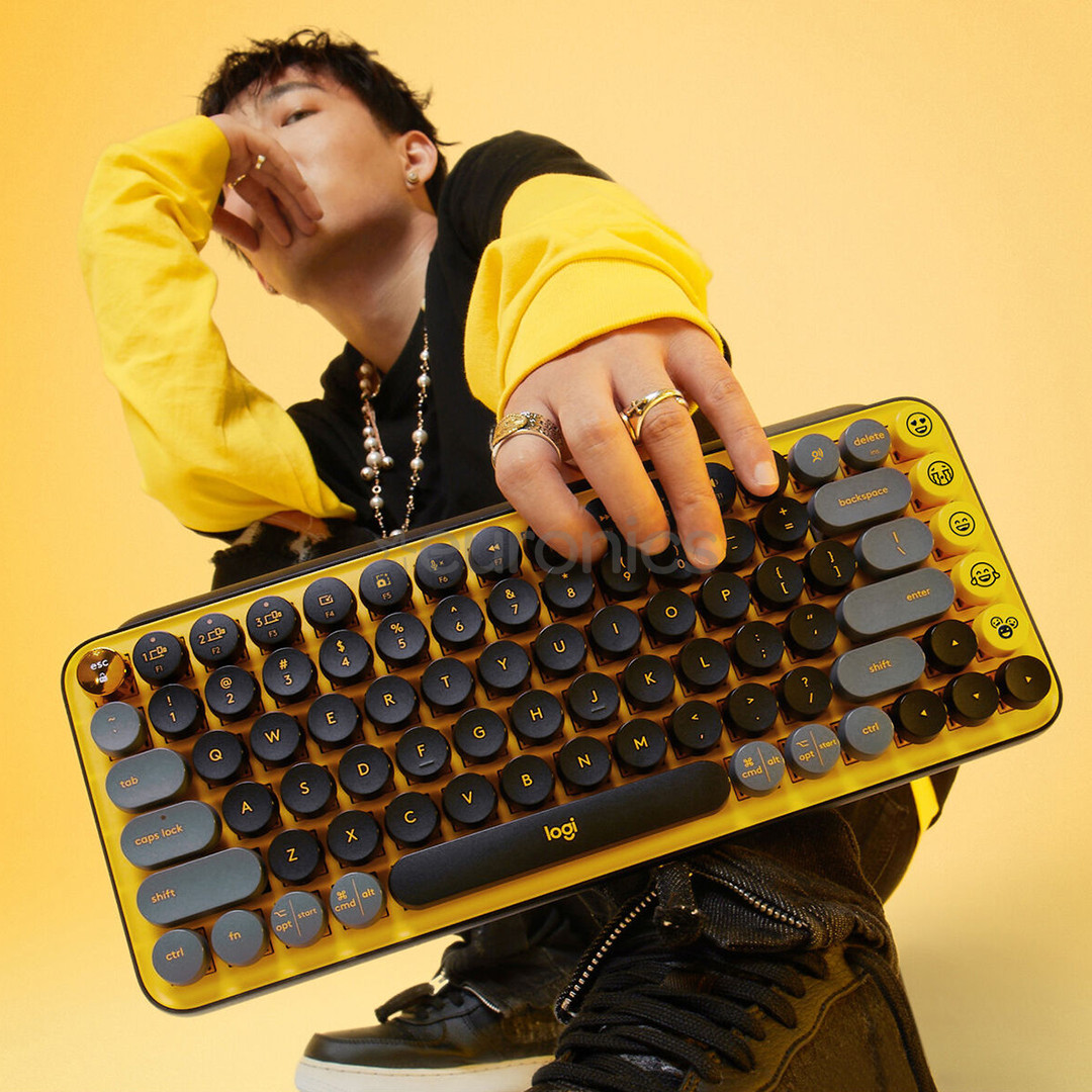 Logitech POP Keys Emoji Brown Tactile, US, желтый - Механическая клавиатура