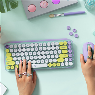 Logitech POP Keys Wireless Mechanical Emoji, RUS, сиреневый - Беспроводная клавиатура