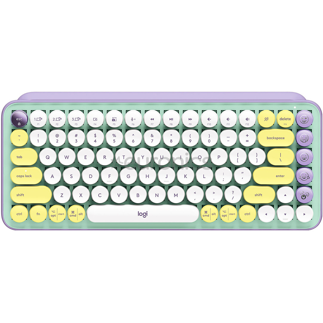 Logitech POP Keys Emoji Brown Tactile, US, зеленый/белый - Механическая клавиатура