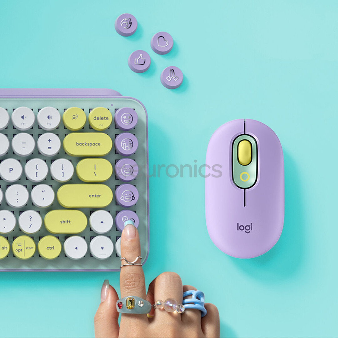 Logitech POP Keys Emoji Brown Tactile, US, зеленый/белый - Механическая клавиатура