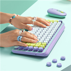 Logitech POP Keys Emoji Brown Tactile, US, зеленый/белый - Механическая клавиатура