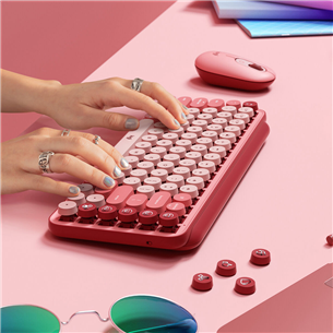 Logitech POP Keys Wireless Mechanical Emoji, RUS, розовый - Беспроводная клавиатура