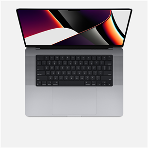 Apple MacBook Pro 16 (2021), 16.2'', M1 Max 32C, 64GB, 2TB, RUS, tumši pelēka - Portatīvais dators