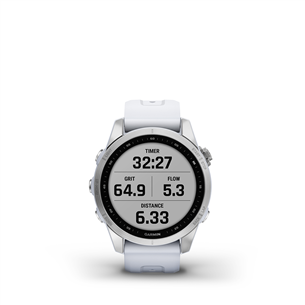 Garmin fenix 7S, 42 мм, серебристый / белый ремешок - Спортивные часы