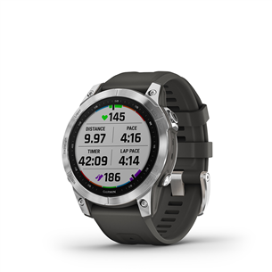 Garmin fenix 7, 47 мм, серебристый / графитовый ремешок - Спортивные часы