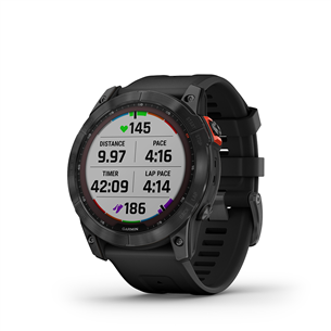 Garmin fenix 7X - Solar Edition, Base, черный / силиконовый ремешок - Спортивные часы