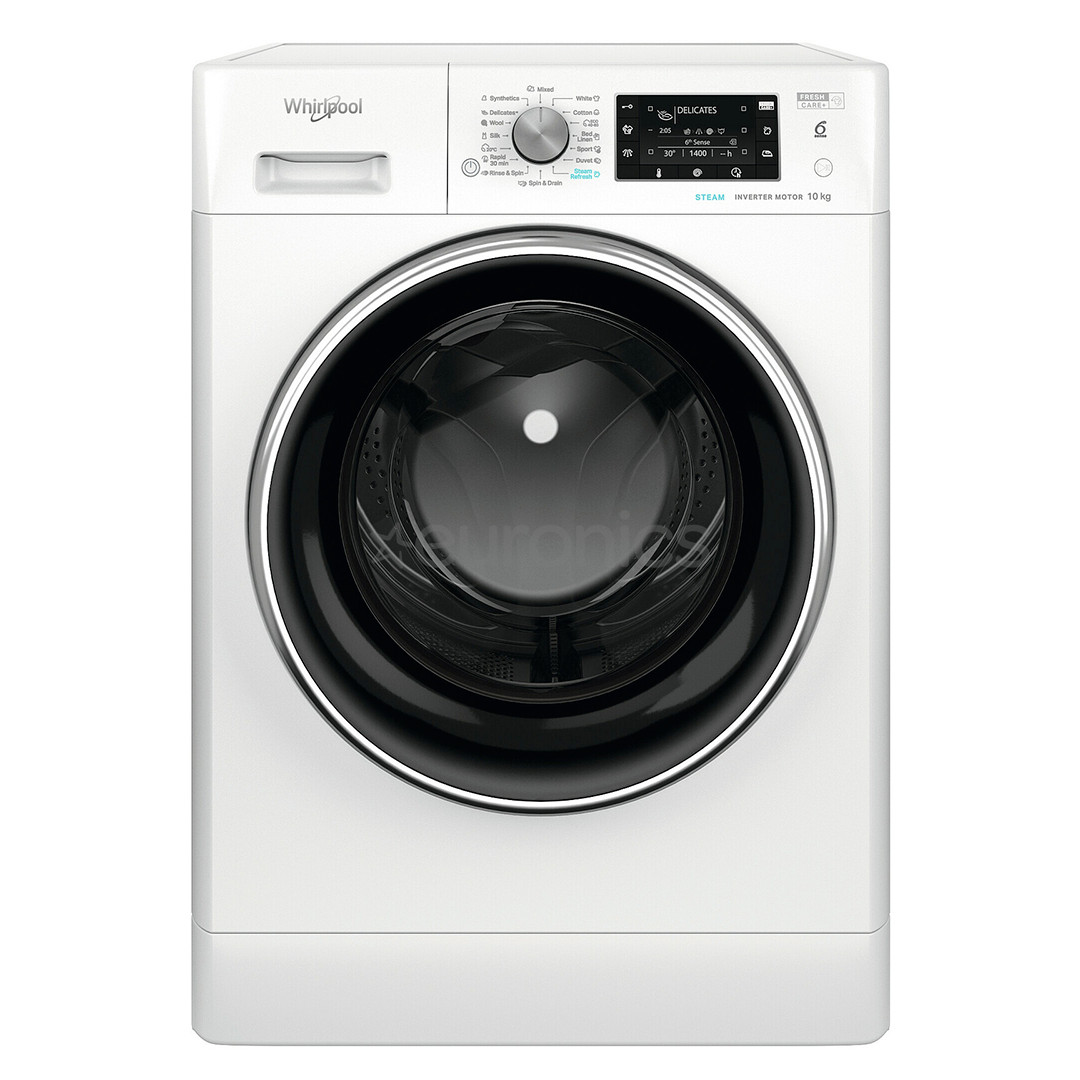 Whirlpool, 10 kg, depth 60.5 cm, 1400 rpm, white - Front Load Washing Machine