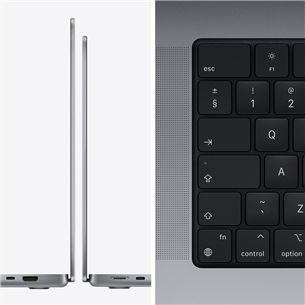 Apple MacBook Pro 14 (2021), 14.2'', M1 Pro 10C/16C, 32 GB, 512 GB, ENG, tumši pelēka - Portatīvais dators