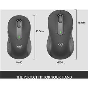 Logitech Signature M650 L, optiskā, melna - Bezvadu datorpele