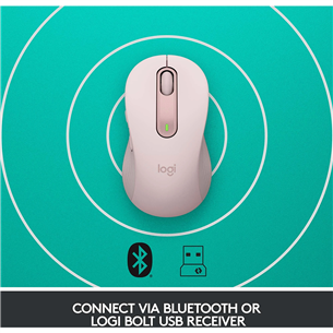 Logitech Signature M650 L, optiskā, rozā - Bezvadu datorpele