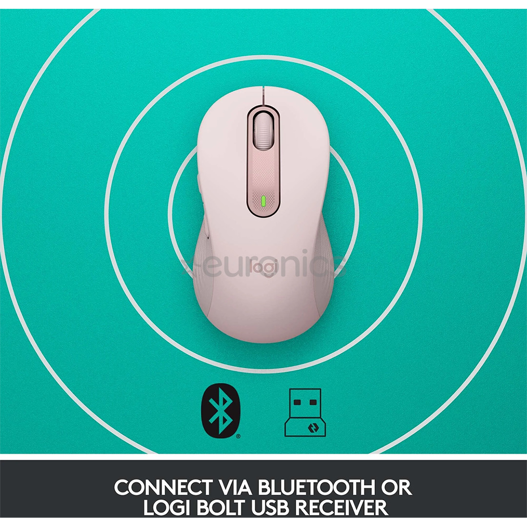 Logitech Signature M650 L, optiskā, rozā - Bezvadu datorpele