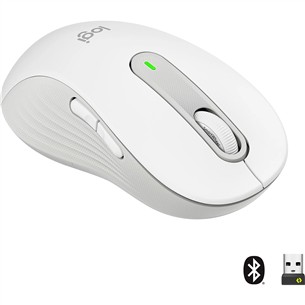 Logitech Signature M650 L, kreiļiem, optiskā, balta/pelēka - Bezvadu datorpele