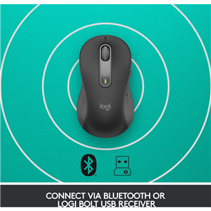 Logitech Signature M650 L, kreiļiem, optiskā, melna - Bezvadu datorpele