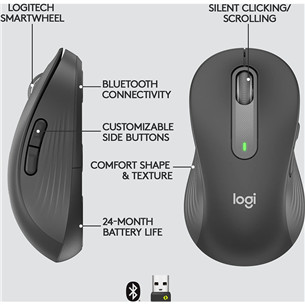 Logitech Signature M650 L, для левшей, черный - Беспроводная оптическая мышь