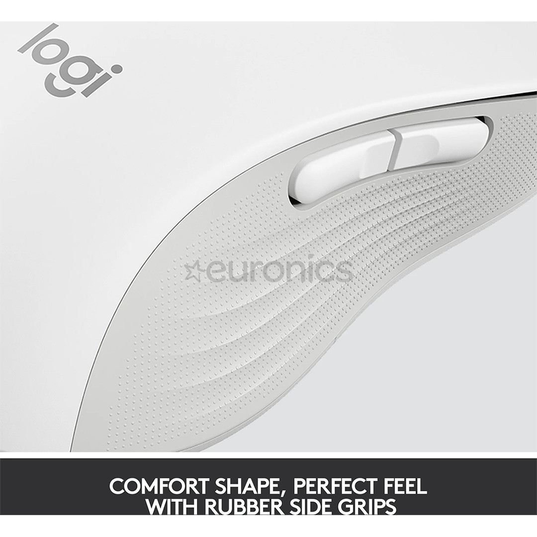 Logitech Signature M650 L, kreiļiem, optiskā, balta/pelēka - Bezvadu datorpele
