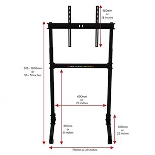 Next Level Racing Free Standing Single Monitor Stand, melna - Monitora statīvs