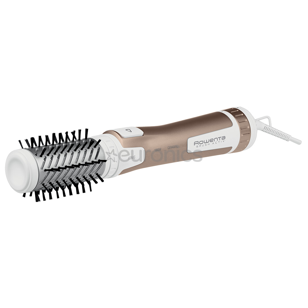 Rowenta Brush Activ Compact, 1000W, balta/zelta - Rotējošs matu veidotājs