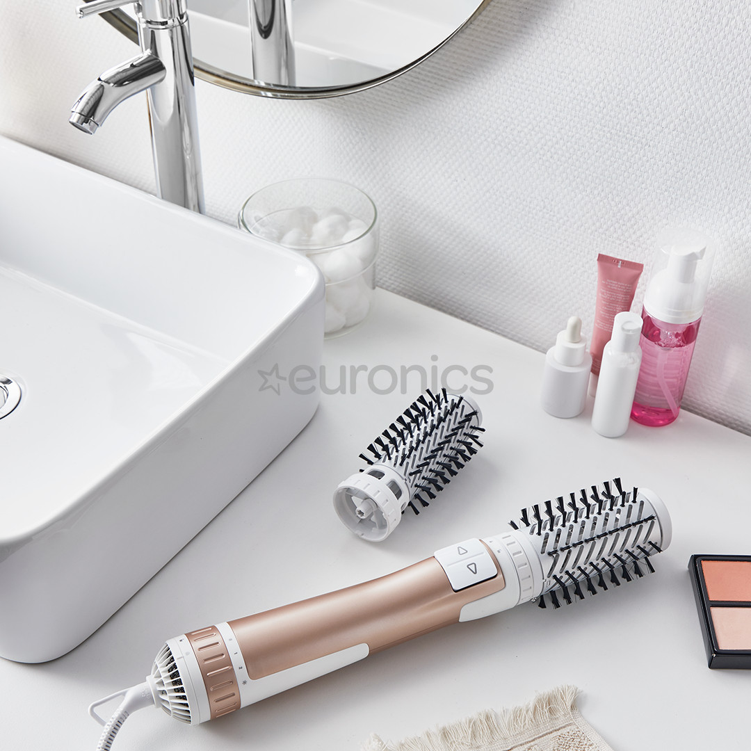 Rowenta Brush Activ Compact, 1000W, balta/zelta - Rotējošs matu veidotājs