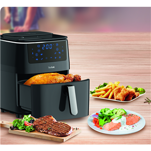 Tefal Easy Fry & Steam, 1700 W, melna - Karstā gaisa friteris