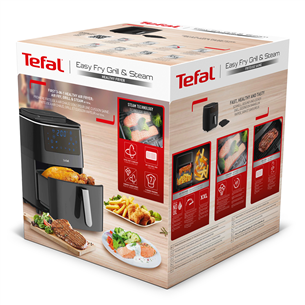 Tefal Easy Fry & Steam, 1700 W, melna - Karstā gaisa friteris