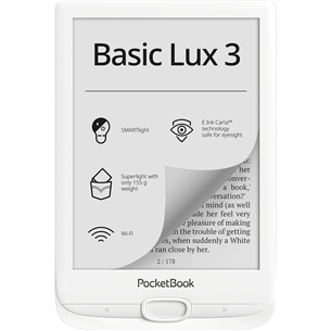 PocketBook Basic Lux 3, 6", 8 GB, white - E-reader PB617-D-WW