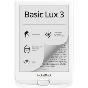 PocketBook Basic Lux 3, 6", 8 ГБ, белый - Электронная книга