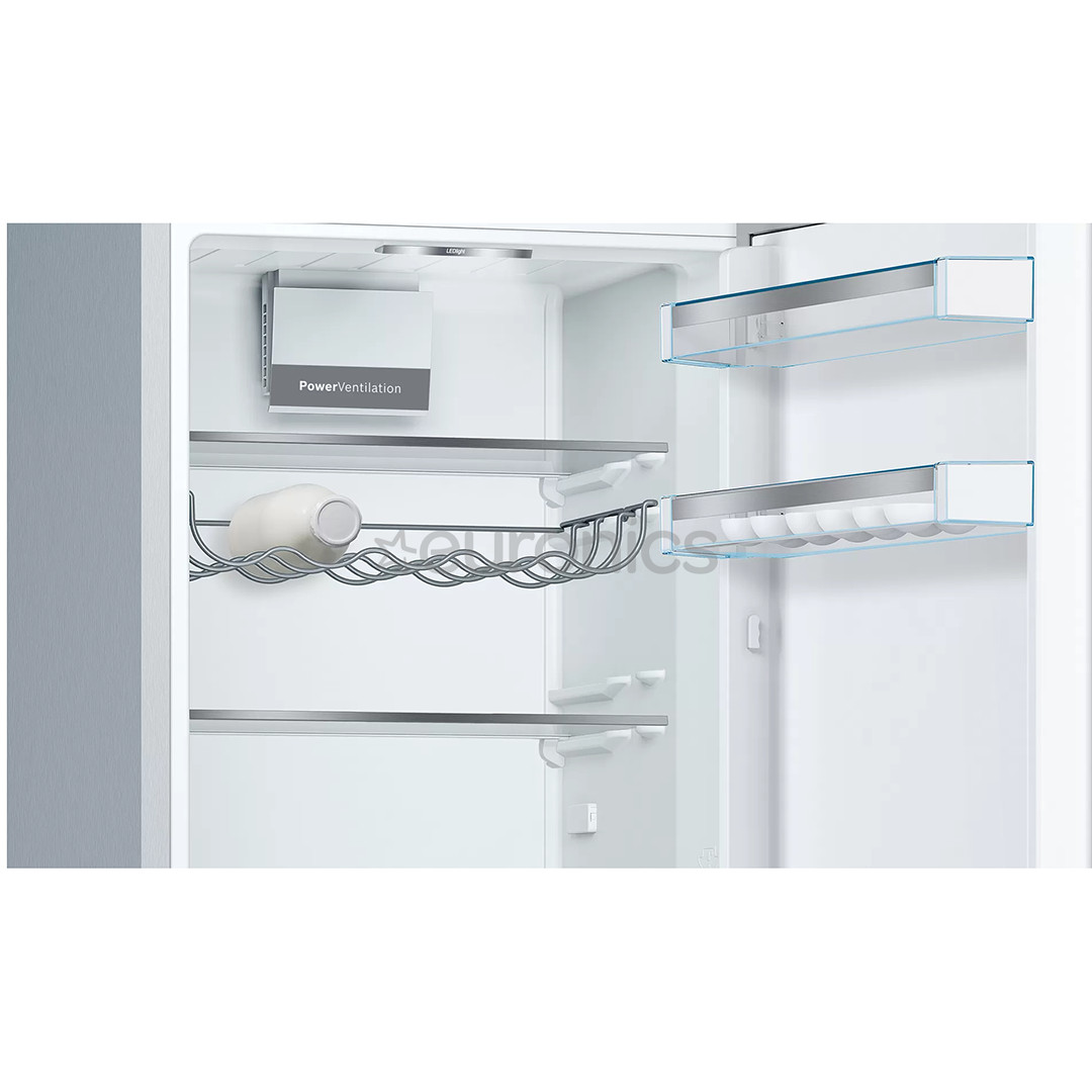 Bosch Series 6, 308 L, height 186 cm, inox - Refrigerator