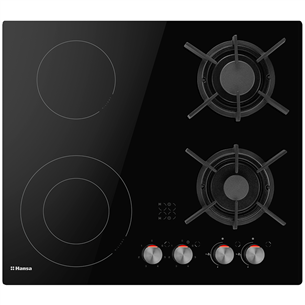 Hansa, width 57.5 cm, black - Built-in Gas & Ceramic Hob