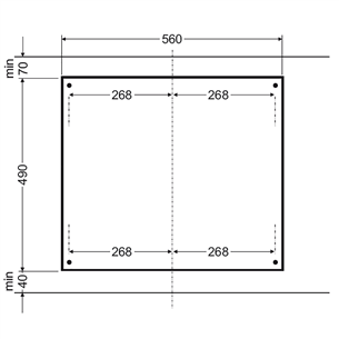 Hansa, width 57.5 cm, black - Built-in Gas & Ceramic Hob