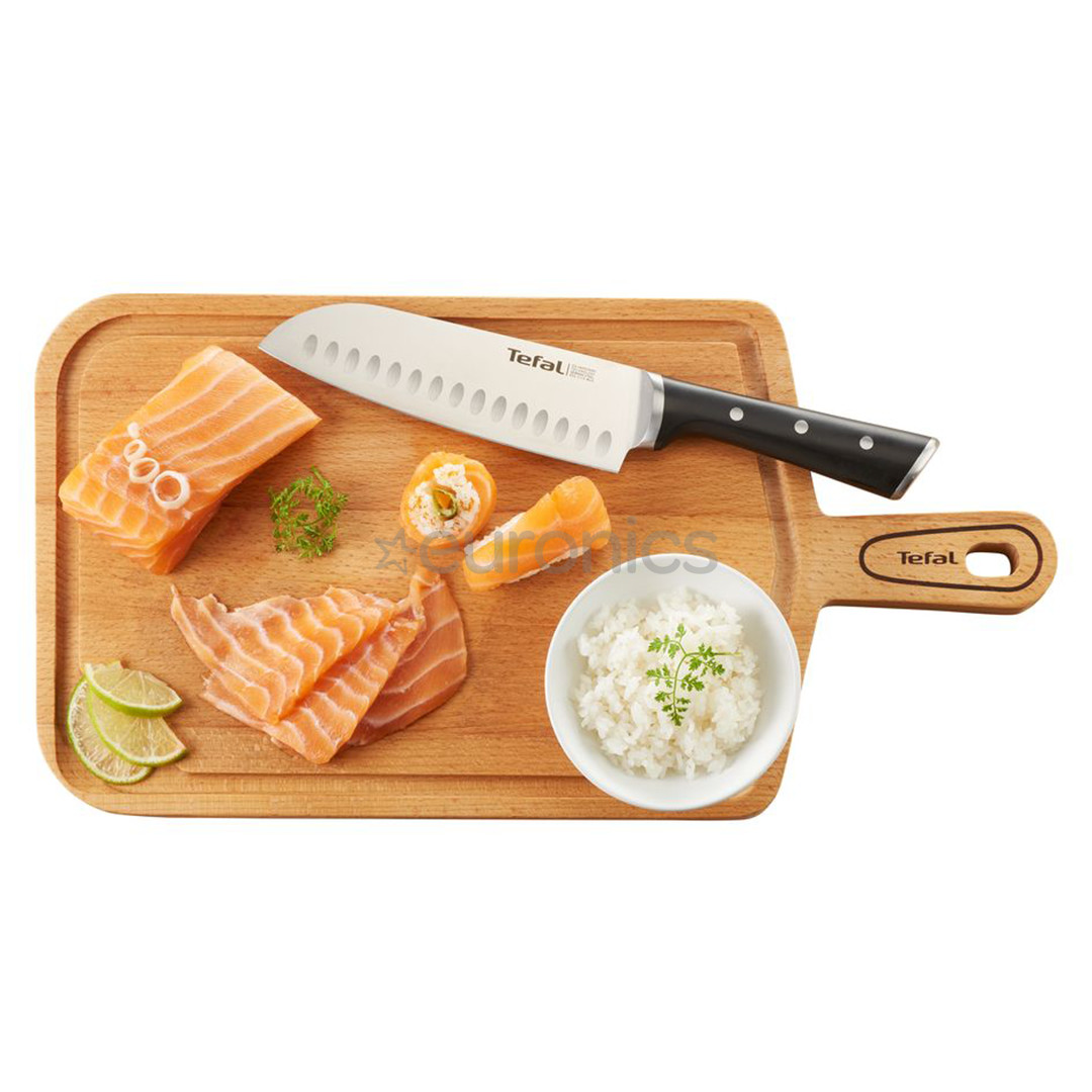 Tefal Ice Force, garums 18 cm, melna/nerūsējošā tērauda - Santoku nazis
