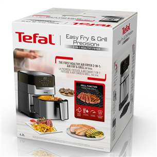 Tefal Easy Fry & Grill, 1400 W, nerūsējošā tērauda/melna - Karstā gaisa friteris
