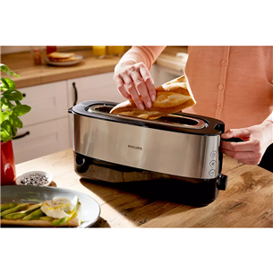 Philips Viva Collection, 950 W, black/silver - Toaster