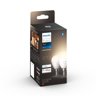 Philips Hue White Lustre, P45, E14, 2 gab., balta - Viedā spuldze