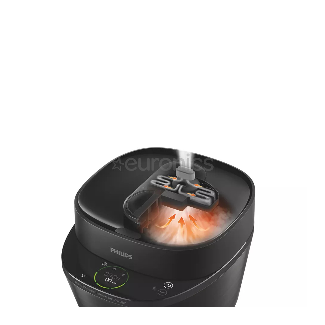 Philips All-in-One Cooker, 5L, 1000 W, melna - Spiediena gatavošanas katls