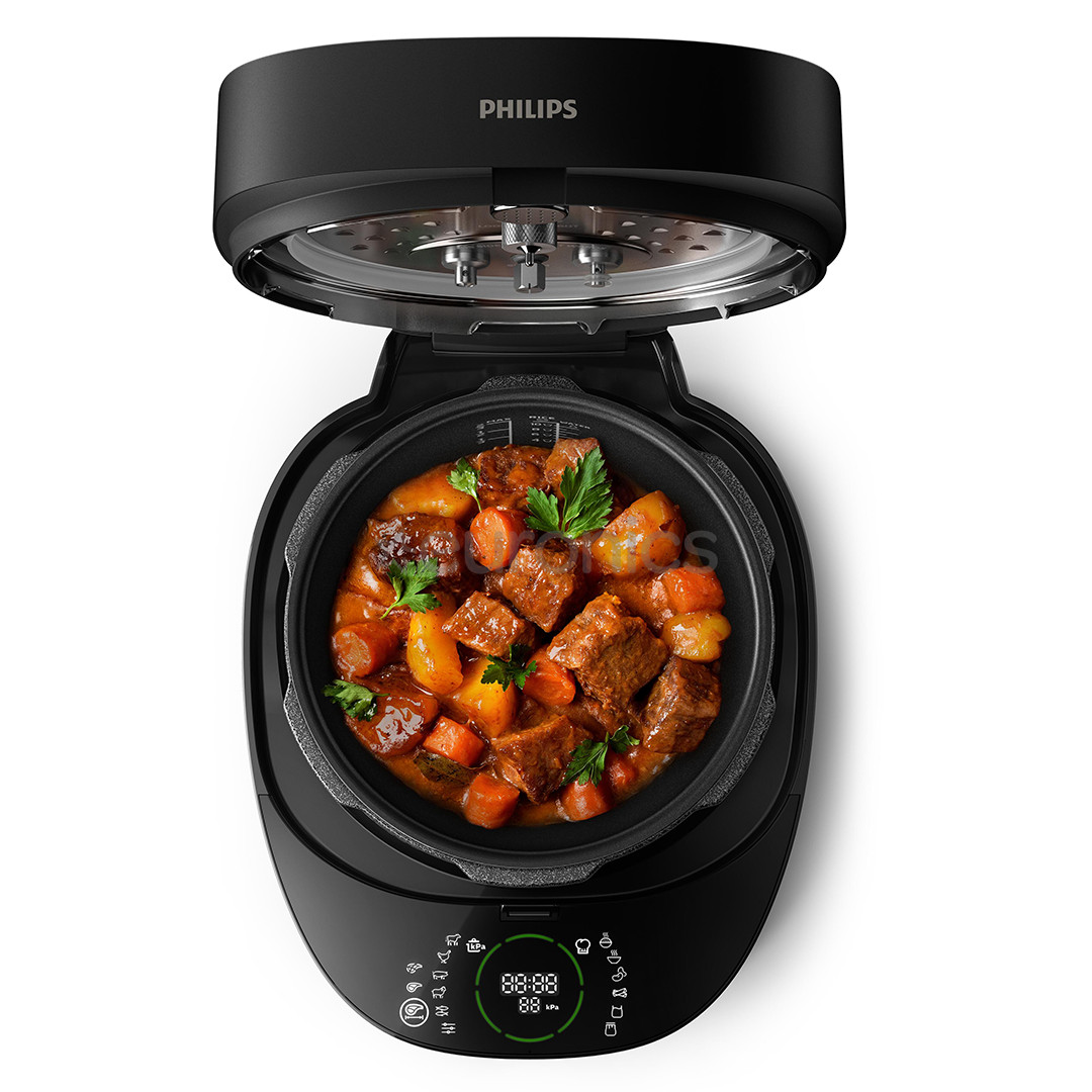 Philips All-in-One Cooker, 5L, 1000 W, melna - Spiediena gatavošanas katls