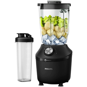 Philips 3000 Series, 600 W, 1.25 L, black - Blender + sports bottle HR2291/41