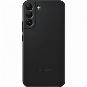 Samsung Galaxy S22+ Leather Cover, āda, melna - Apvalks viedtālrunim EF-VS906LBEGWW