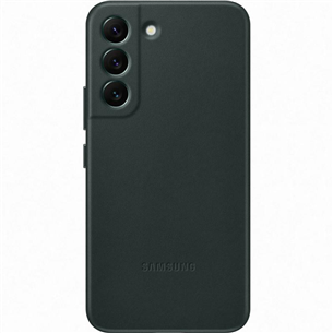 Samsung Galaxy S22 Leather Cover, āda, tumši zaļa - Apvalks viedtālrunim