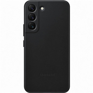 Samsung Galaxy S22 Leather Cover, āda, melna - Apvalks viedtālrunim EF-VS901LBEGWW