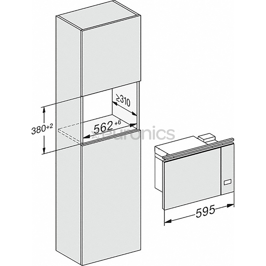 Miele, 17 L, 800 W, black - Built-in Microwave Oven with Grill