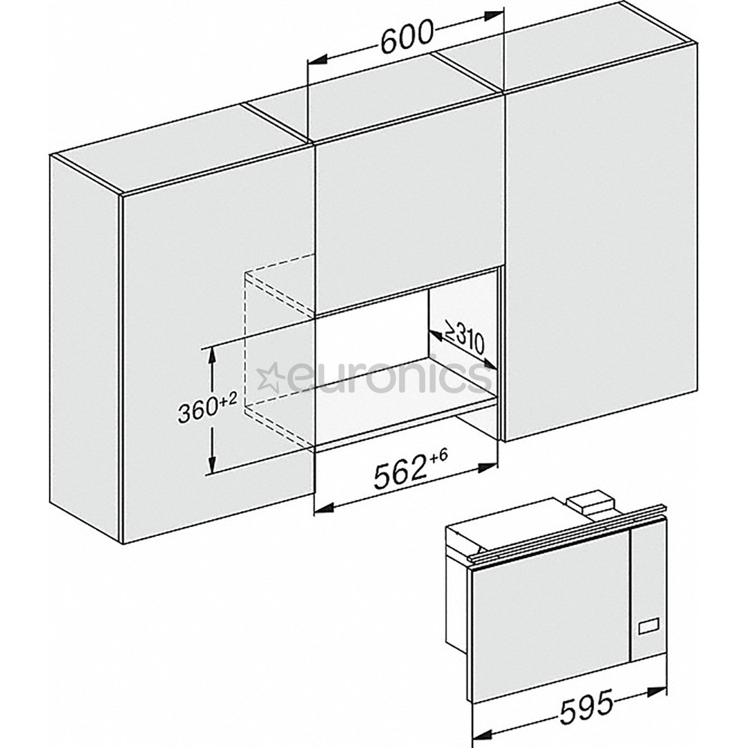 Miele, 17 L, 800 W, black - Built-in Microwave Oven with Grill