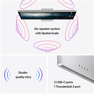 Apple 27" Studio Display, Nano-Texture Glass, statīvs ar regulējamu slīpumu un augstumu - Monitors