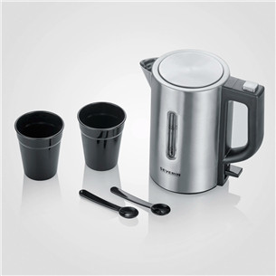 Severin WK 3647 Mini Travel Kettle, 0.5 L, nerūsējošā tērauda - Tējkanna