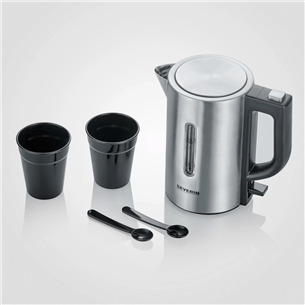 Severin WK 3647 Mini Travel Kettle, 0.5 L, nerūsējošā tērauda - Tējkanna