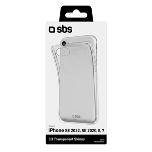 SBS Skinny Cover, iPhone SE 2022/2020, caurspīdīga - Apvalks viedtālrunim