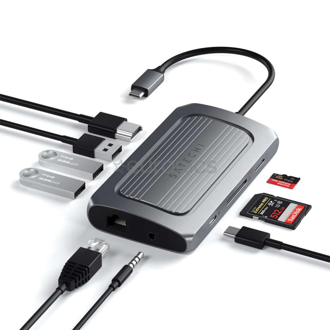 Satechi Multiport adapter, pelēka - Adapteris