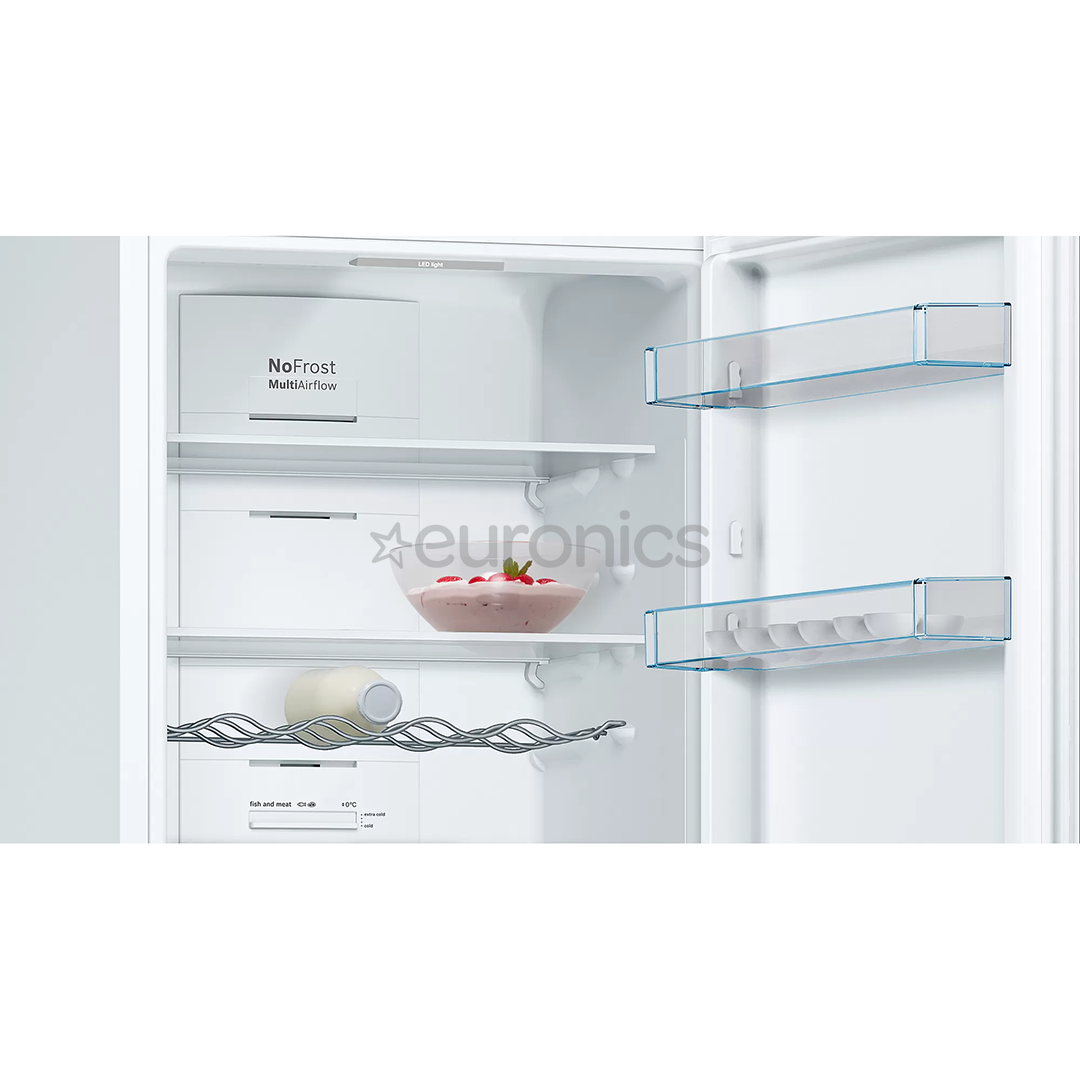 Bosch, NoFrost, 326 л, высота 186 см, белый - Холодильник