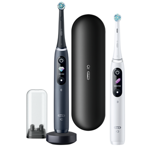 Braun Oral-B iO 8 Duo, 2 pieces, black/white - Electric Toothbrush set