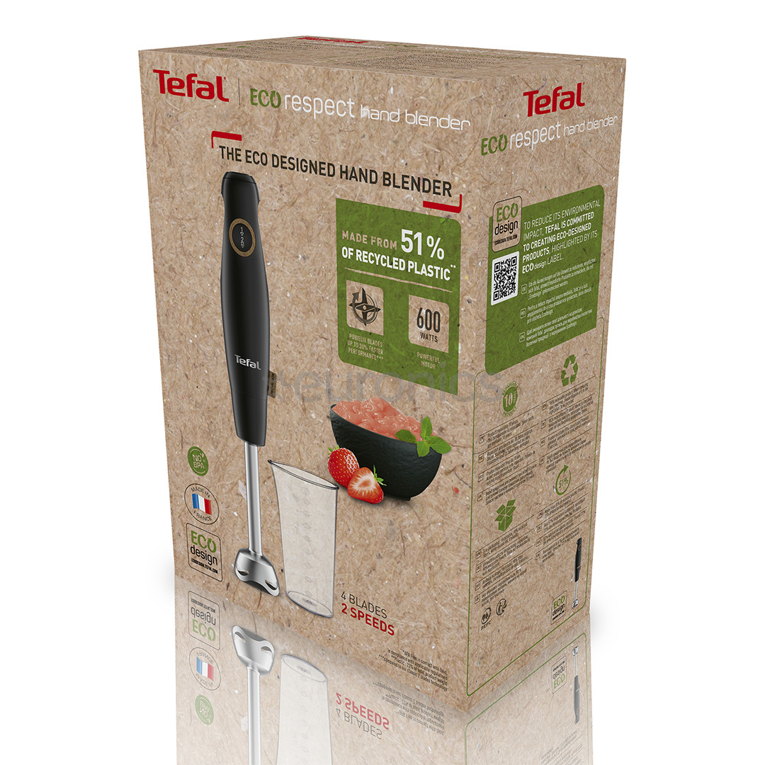 Tefal Eco Respect, 600 W, melna - Rokas blenderis