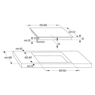 Hisense, MoveZone, width 59.5 cm, frameless, black - Built-in Induction Hob